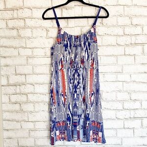 Bailey Blue  Dress w/ Red, White & Blue Print